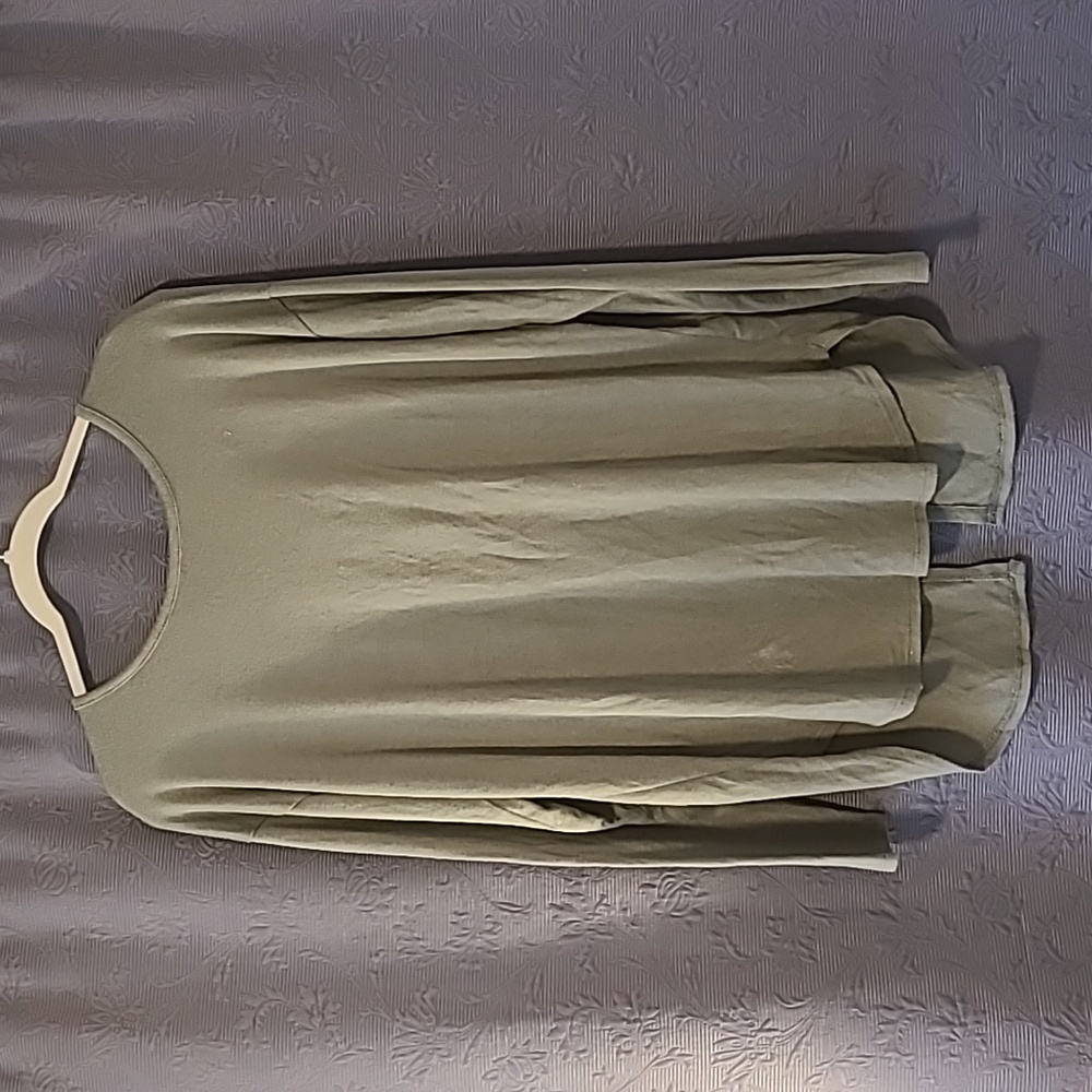 Aerie Just Add Leggings Back Tie Long Sleeve Shirt, Large/Green
